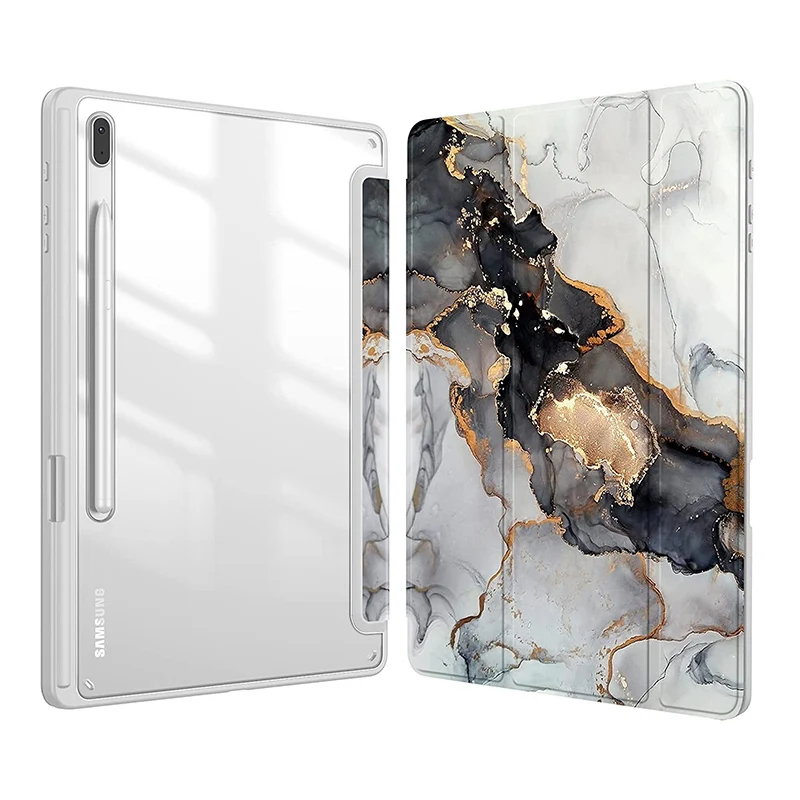 Acrylic Transparent Back Tablet Case with Pencil Holder