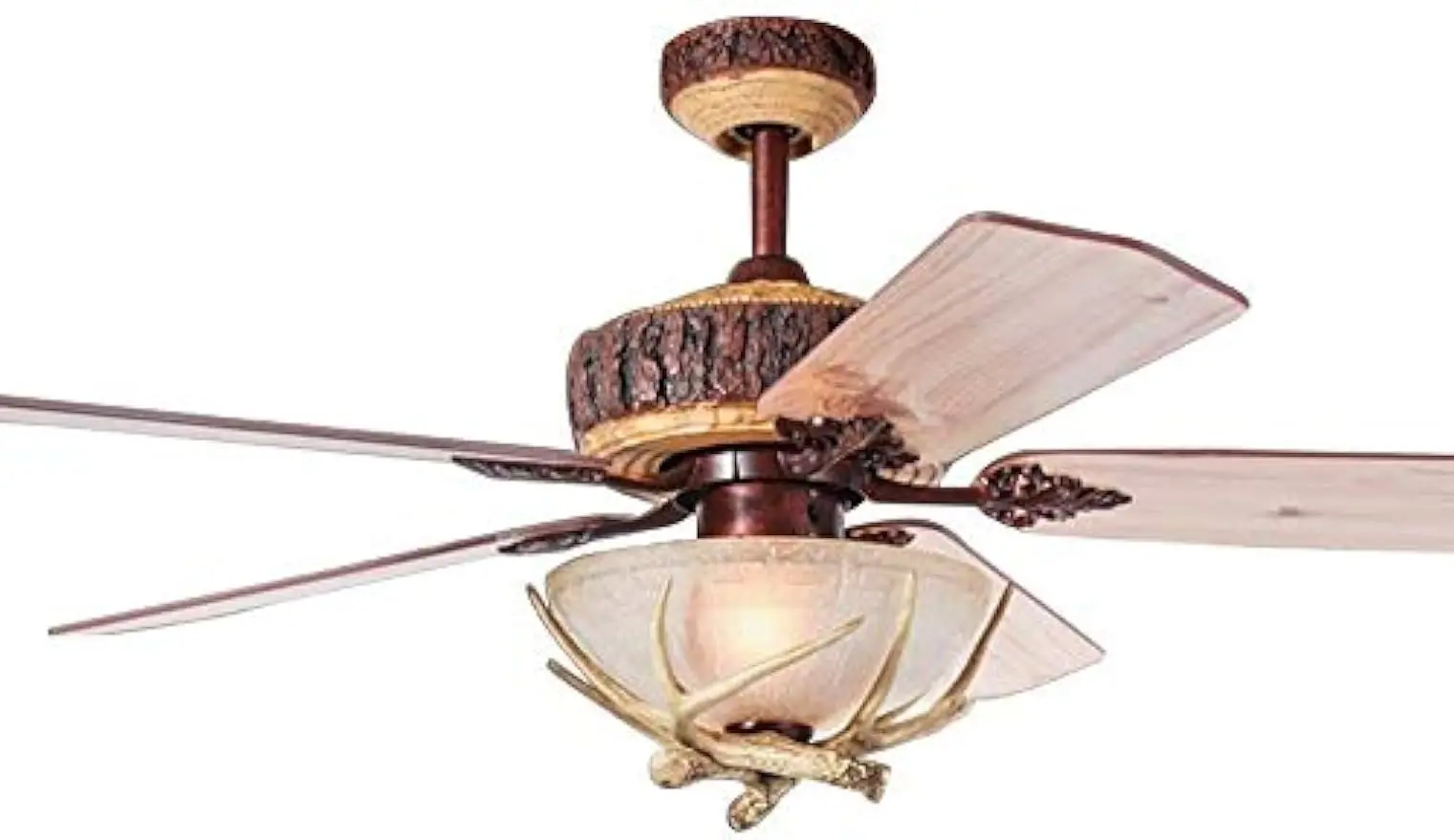 Lights and Remote, Modern Chandelier Fan Light, Indoor Cabin Electrical Fan with 5 Wood Blades