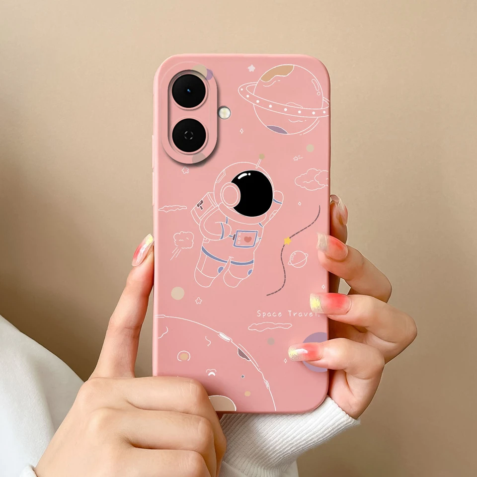 Cartoon Astronaut Cactus Anti-Fingerprint Creative Back Cover Case