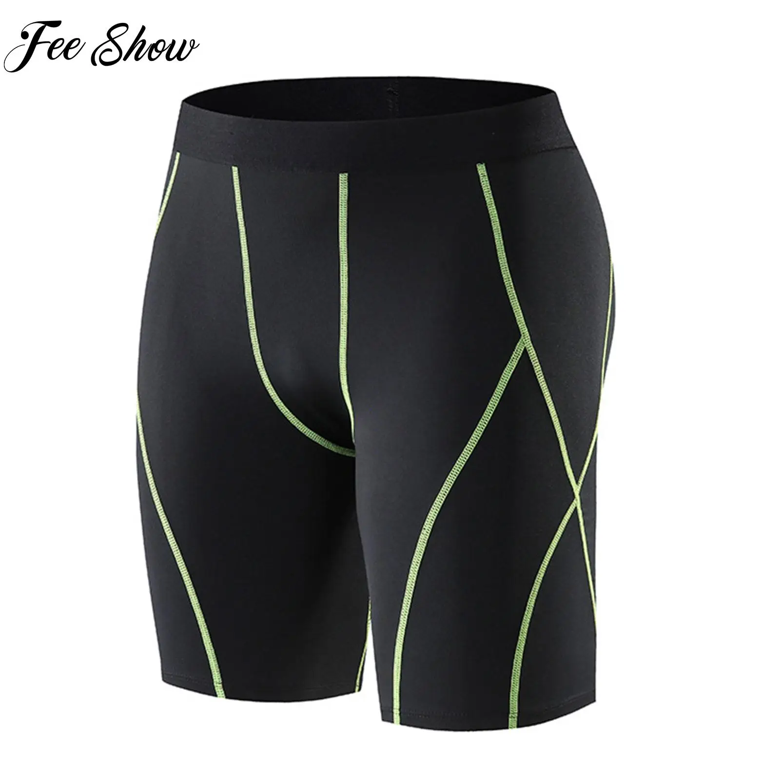 

Men Elastic Snugly Sport Shorts Moisture-wicking Breathable Compression Shorts Running Jogging Gym Workout Training Shorts