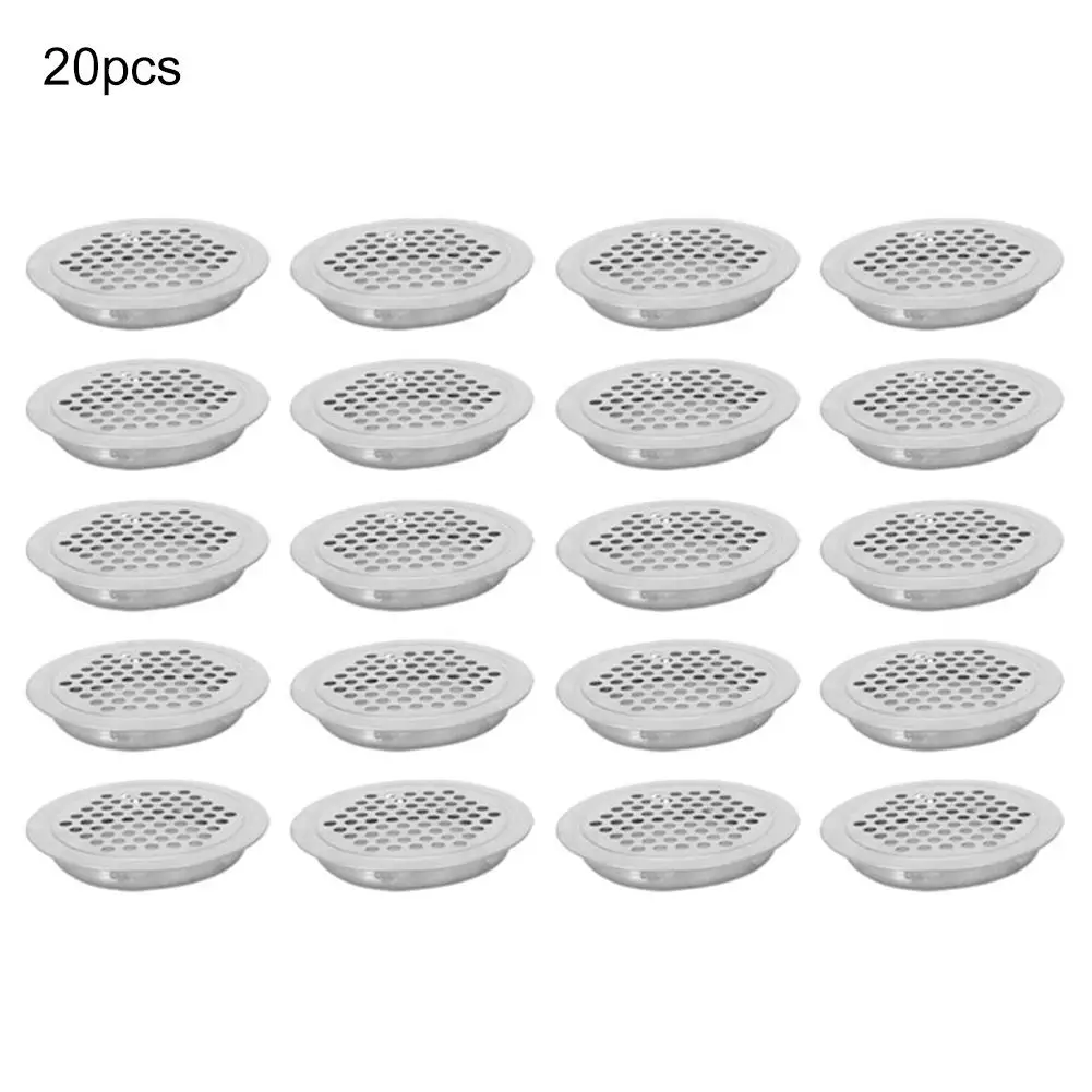 20pcs Air Vent Holes Stainless Steel 35mm Round Ventilation Grille Insect Barrier Wardrobe Ventilation Grille For Cabinets