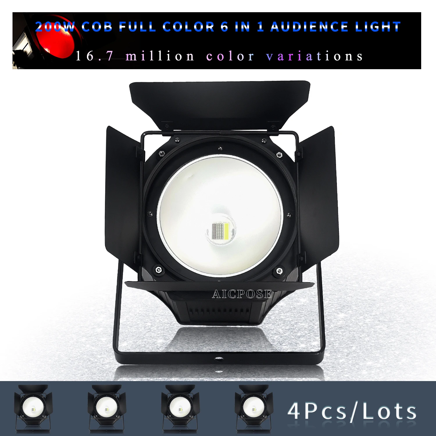 

4Pcs/Lots 200W COB with Light Barrier Stage Light RGBWA UV 6 in 1 LED Par Light DMX Control DJ Disco Equipment Lighting