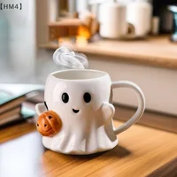、1HM4 DeelHalloween Magicien Pot Magique Tasse En Céramique Ornement Décoratif Citrouille Fantôme Thé De L'après-Mé Petit Déjeuner Tasse De Lait Cadeau D'Halloween 4