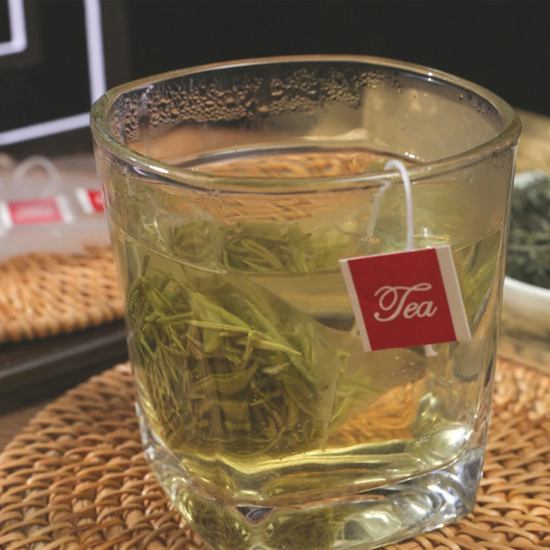 PLA Biodegraded Corn Fiber Mesh Tea Packing Bag Filters Pyramid Shape Heat Seal Teabags 1000/lot tea bags