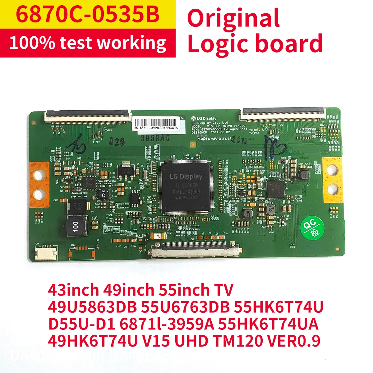 100% Original Test Work 6870C-0535B T-CON Board Logic Board TV Repair Accessories 49U5863DB 55U6763DB 55HK6T74U 43 49 55inch