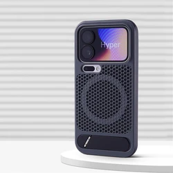 Luxury Heat Dissipation Cooling Magnetic Bumper Case with Mesh Breathable Shockproof Bracket Cover - Xiaomi 17 pro (SSSR Black)