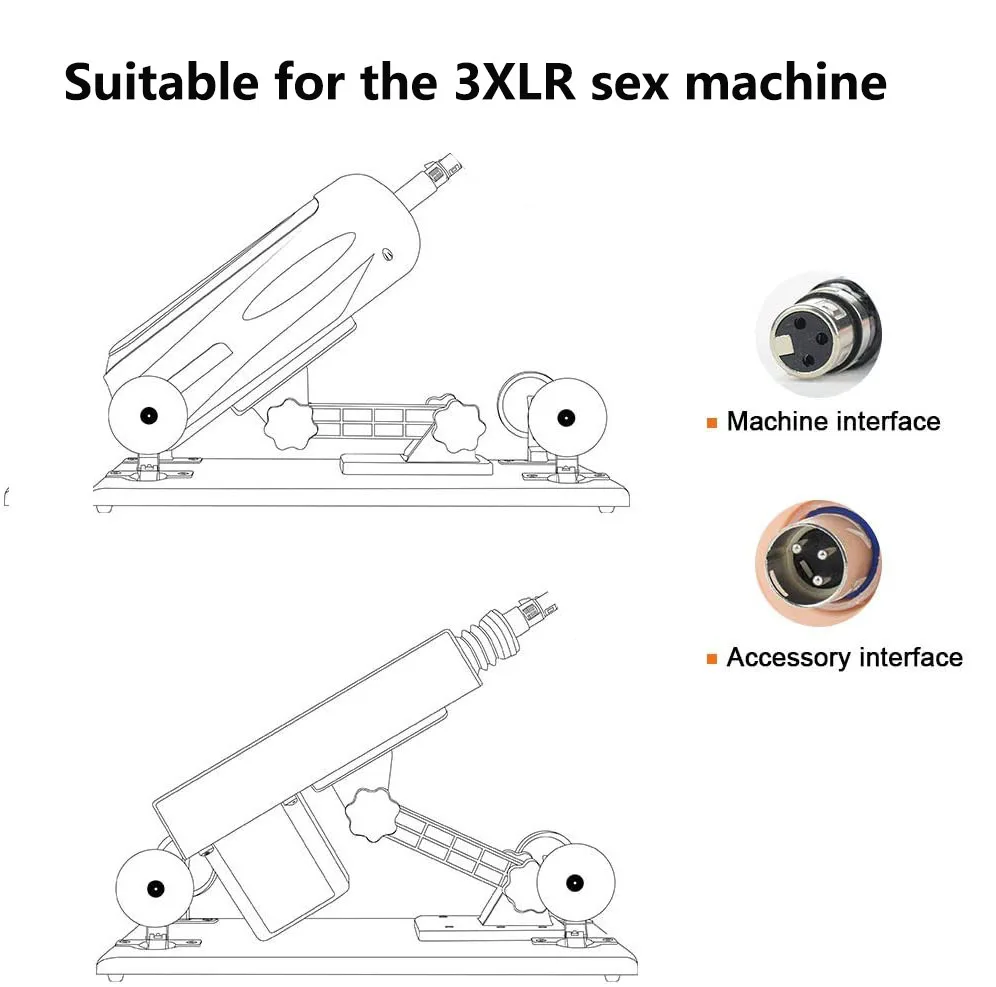 Sex Machine 3XLR Attachments Sex Toys Women Masturbation Double Head Flexible Extension Tube Anal Plug Dildos Couple