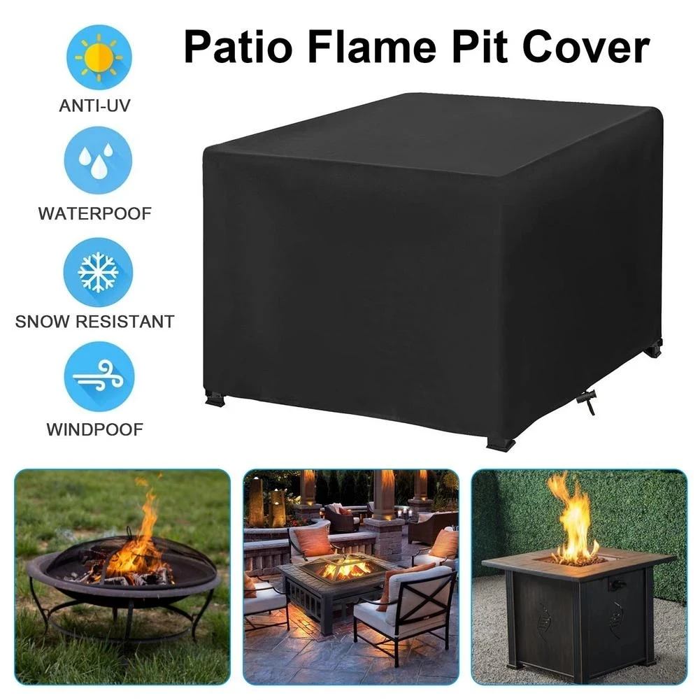 Patio Furniture Cover 210D Outdoor Square Patio Fire Pit/Outdoor Propane Fire Pit Table Cover Waterproof Furniture Cover Sofa and Chair