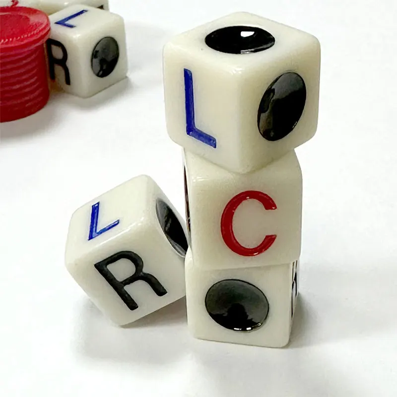 Game Dice Dice Set 1pc Left Center Right Family Game Set LCR with Chips Cylinder Version