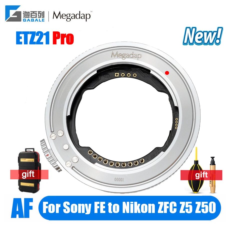 

Кольцо-адаптер для объектива Gabale Megadap ETZ21 Pro FE-NZ FE к NZ AF для объектива Sony FE Mount Lens to Nikon ZFC Z5 Z50 Z6 Z6II Z7II Z9 Cameras