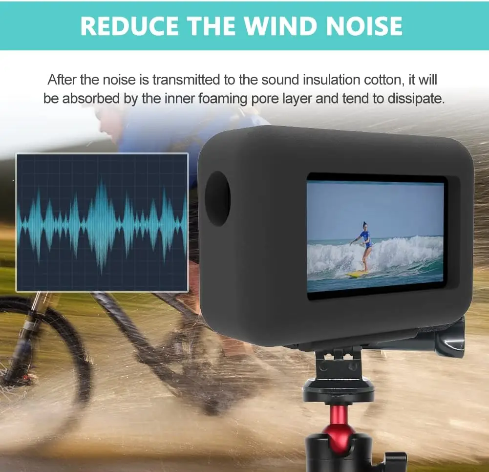 Windslayer Cover Housing Frame Case For Dji Osmo Action 3 4 Foam Wind Noise Reduction Sponge Video Muffler Windproof Case