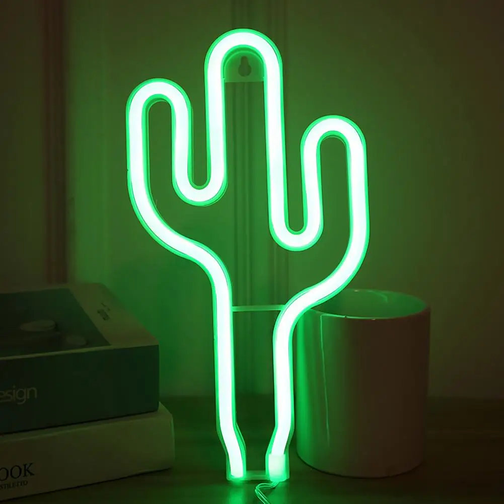 

Neon Night Light Led Neon Light Wall Art Decoration for Christmas Tree Cactus Non-glaring Usb/battery Operated 3 Years