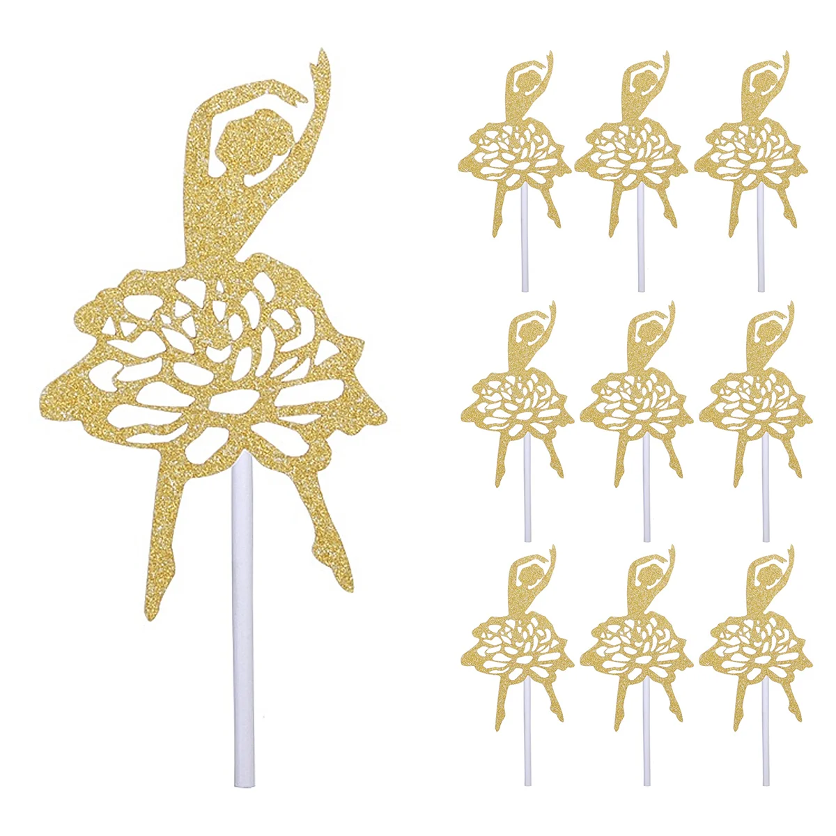 

10 Pcs Happy Birthday Cake Topper Decorations for Picks Paper Cup Toppers Cakes