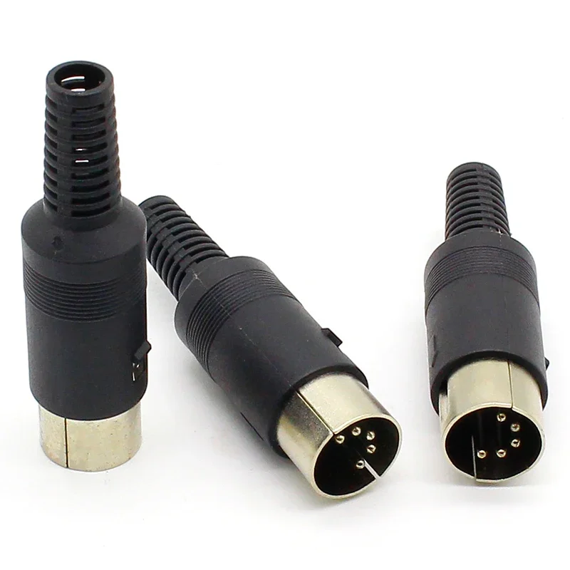 Cable Connector 3pcs/lot DIN male Plug Cable Connector 5 Pin Plastic Handle