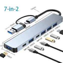 Universal USB-C Hub and Thunderbolt 3 Docking Station Adapter (7-in-2)