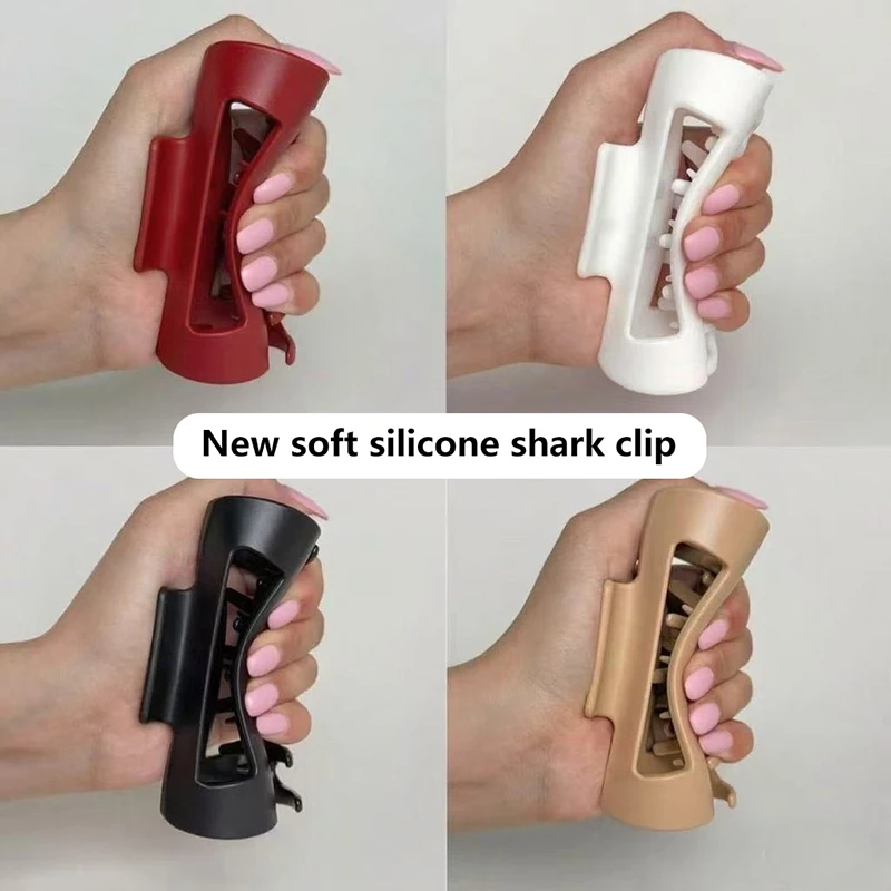 1pc Soft Hair Grab Girls Clips Silicone Hair Clips Simple Fashion Versatile Items Decorations Hair Accessories Safe Design