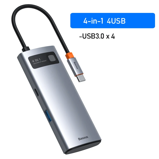  Baseus USB Hub HDMI-Compatible 4K Type C to USB 3.0 Splitter PD 100W Dock Station for MacBook Pro Air M1 8/6/5/4 Ports in 1 HUB 