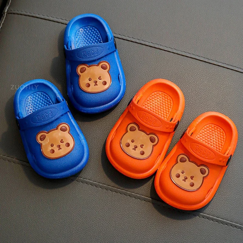 Summer Baby Shoes Indoor Slippers Boy Girl Pvc Little Bear Non-slip Children Slipper Kids Shoes Infant Soft Beach Garden Sandals
