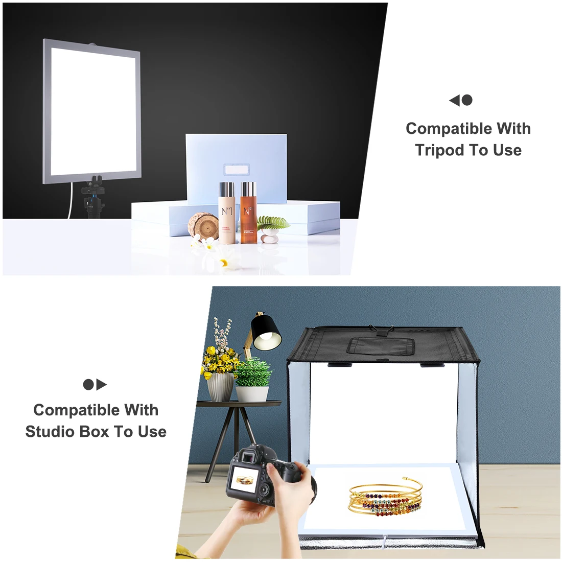 PULUZ 20x20/30x30/ 38x38cm LED 사진 그림자없는 하단 조명 램프 패널 40cm 사진 스튜디오 촬영 텐트 상자 용 디밍 가능