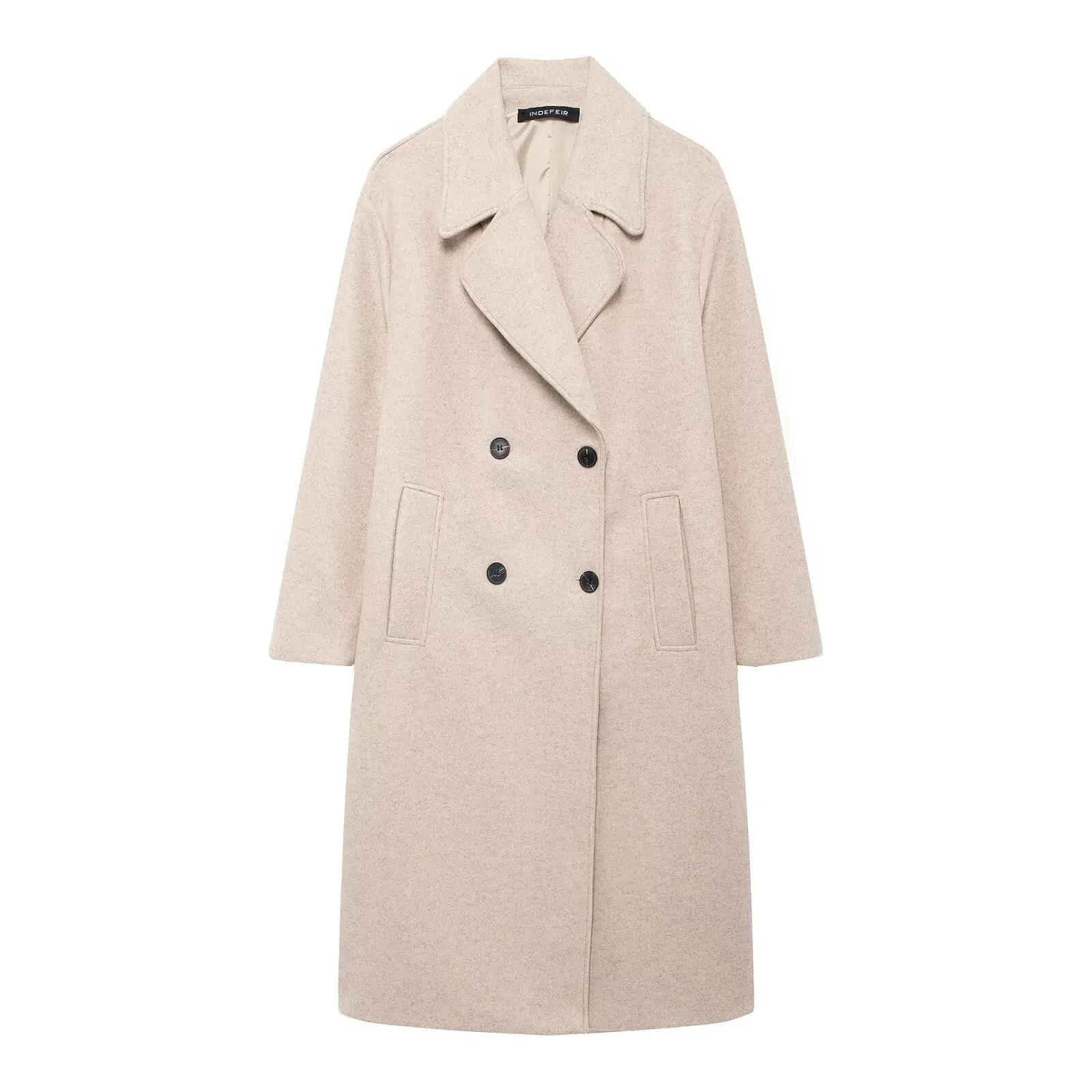 Women's Windproof Loose Long Woolen Coat