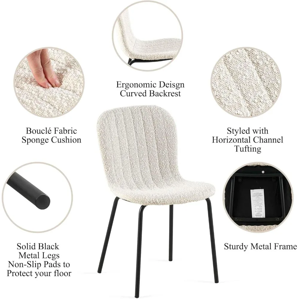 47 in Dining Room Table Set with Upholstered Faux Fur Dining Chairs for 4 Person, 5-Piece Side Table and Chairs Set