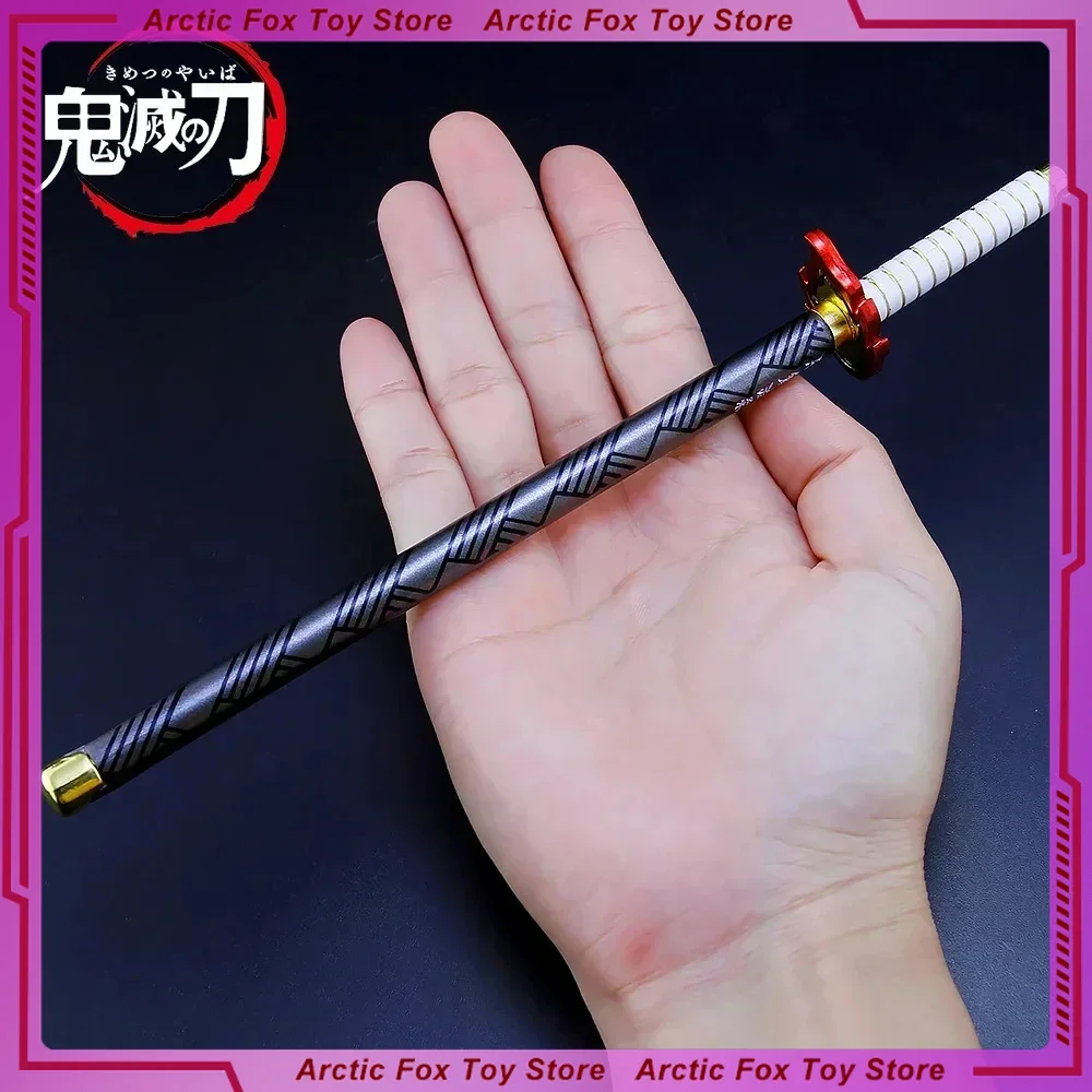 20cm Demon Slayer Sword Rengoku Kyoujurou Carbon Black Pen Alloy Katana Anime Peripheral Weapon Model Stationery Gifts Toys Kids cosplay sword,cosplay prop,cosplay toy