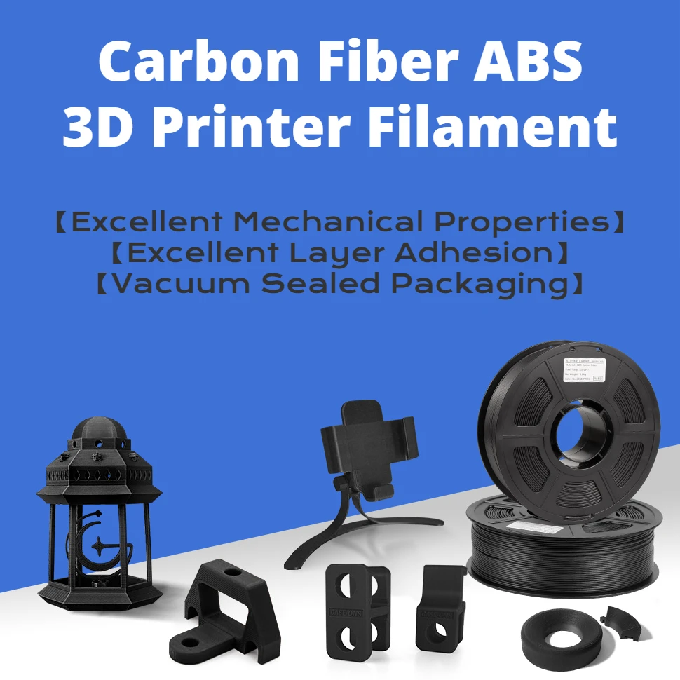 ABS 탄소 섬유 필라멘트, 고강도, 내열성, 경량, ABS-CF 3D 프린터 필라멘트, 1kg/0.25kg 스풀, 블랙, 1.75mm