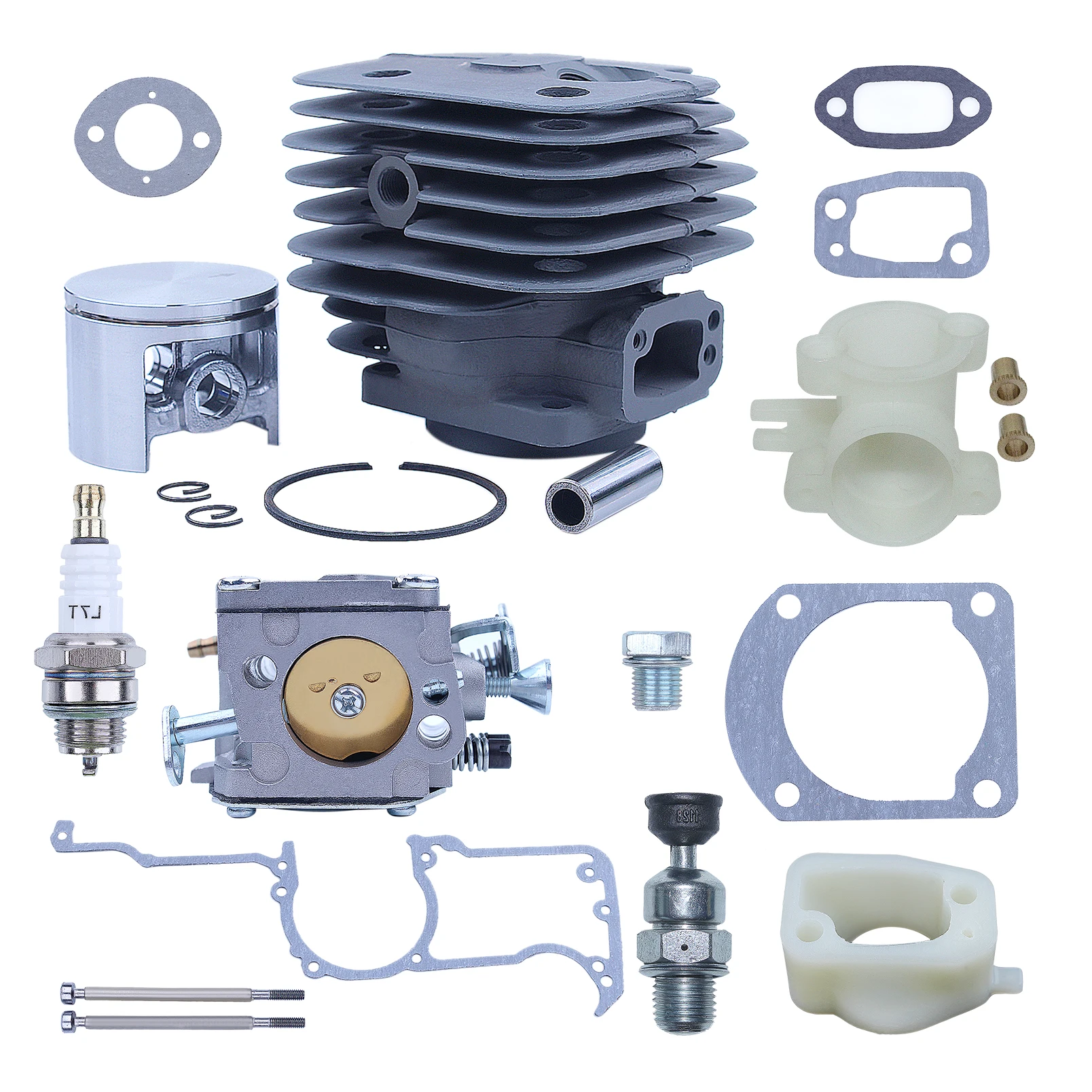 52mm Big Bore Cylinder Piston Carburetor Overhaul Kit For Husqvarna 266XP 266 266SE XP SE 61 Parts Chainsaw Intake Manifold 6