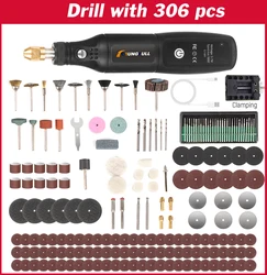 Cordless Mini USB Rechargeable Engraving & Polishing Tool (Drill with 306pcs)