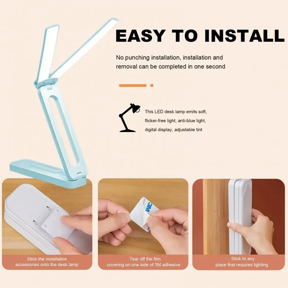 5 Style LED Table Lamp Foldable 3 Levels USB Rechargeable Double Lamp Head Dimmable Touch Control LED Desk Lamp Home Supply 3