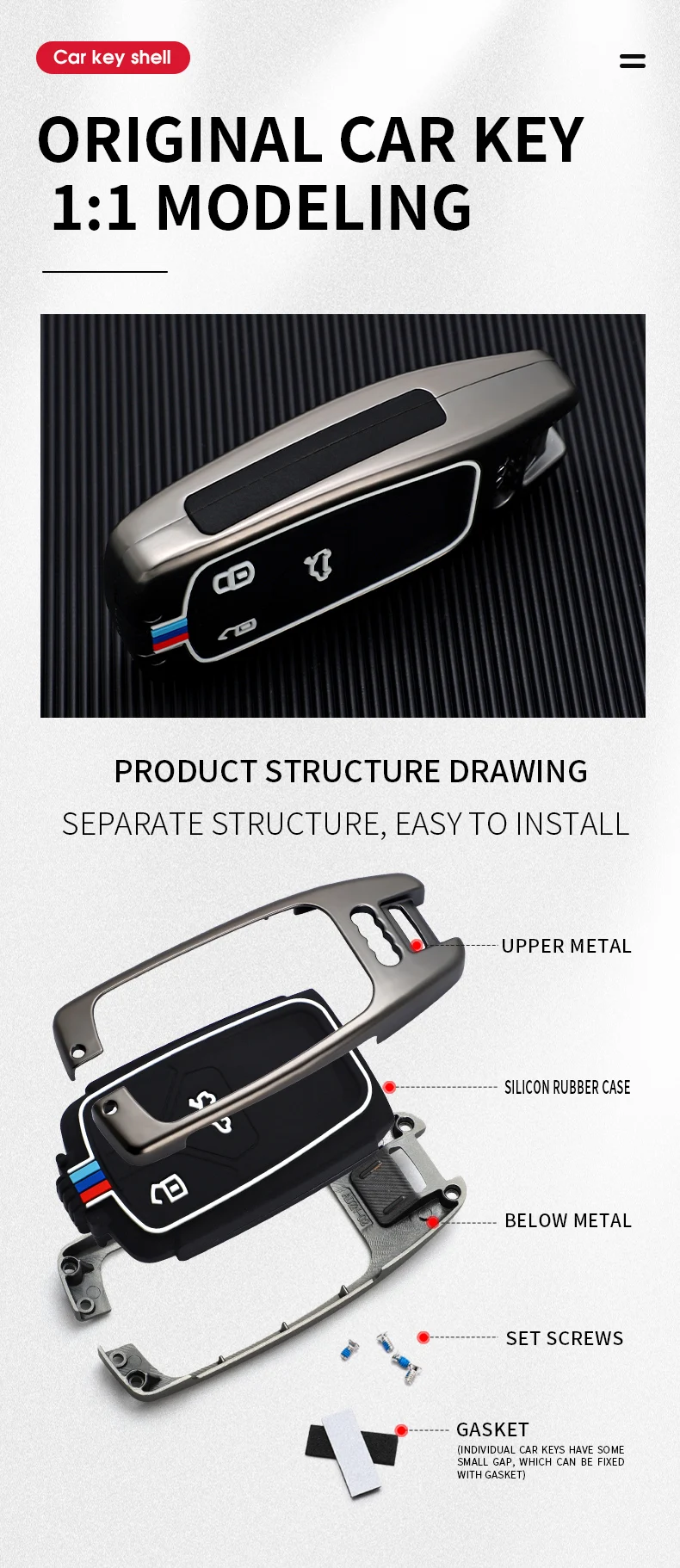 Custodia per chiave Auto in lega per Audi TT A3 A4L Q5L Q7 A5 A6L portachiavi Shell Bags Protector accessori Auto - S58f62997b5d54a69b935ea444f40d7eaQ