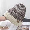 Unisex Two-Tone Winter Hats Add Fur Lined Men And Women Fashion Warm Beanie Cap Casual Winter Knitted Hats 3