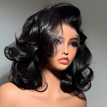 Natural Black 13×4 Lace Front Wig, 26 Inch HD Lace frontal Wavy  Body Wavy 1
