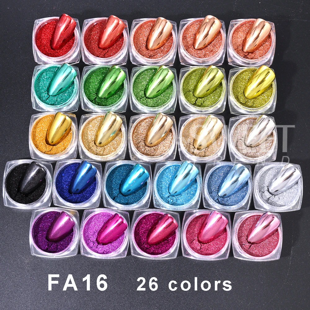 24/26/45 Colors Chrome Nail Powders Gold Silver Metallic Mirror Effect Holograp