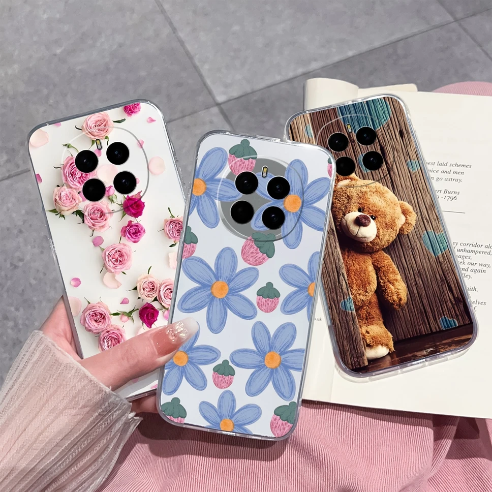 Transparent Cute Flower Soft Silicone Protective Back Cover Phone Case