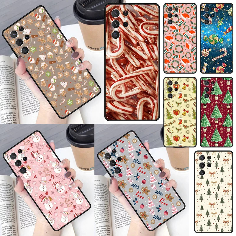 Merry Christmas Tree Candy Cane Cover Per Samsung Galaxy S23 Ultra S22 S20 S21 Fe S8 S9 S10 Plus Note 10 20 Ultra Phone Case