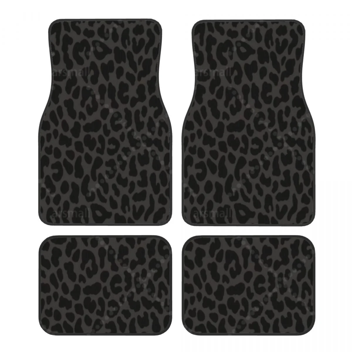 أسود ليوبارد طباعة الحصير سيارة 4 قطع مجموعة المضادة للانزلاق الأمامي والخلفي القدم الحصير العالمي اكسسوارات السيارات لسيارات الدفع الرباعي