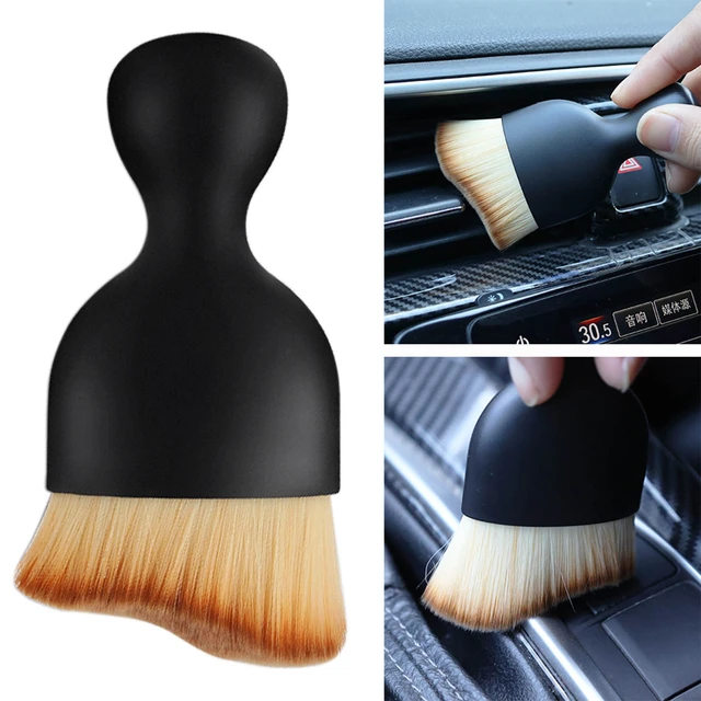 1 pièce Voiture Sortie D'Air & Intérieur Brosse De Nettoyage Des Écarts  Avec Poils Doux Et Chiffon , Dépoussiérage Outil, Mode en ligne