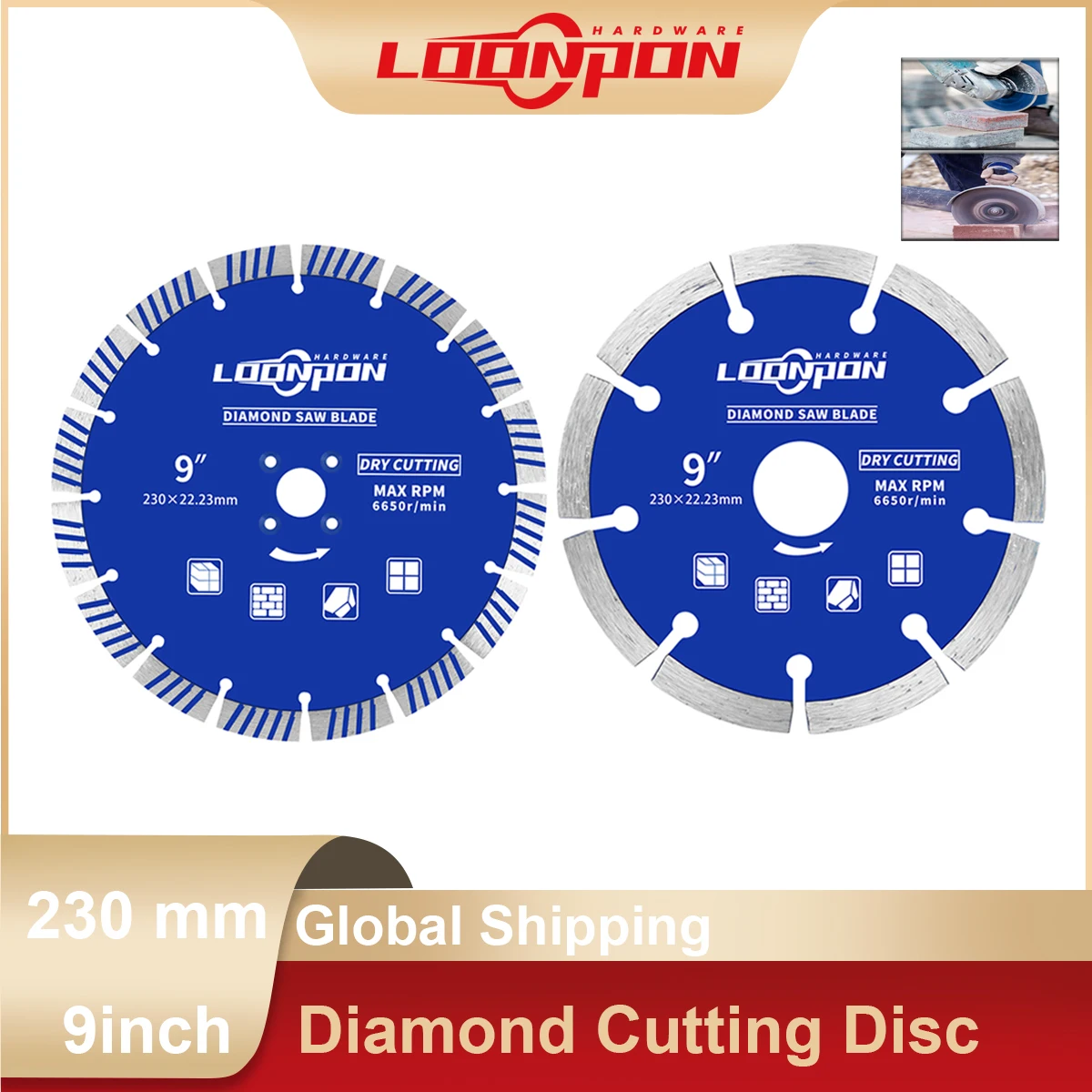 Disque Diamant Brasé 230 Mm Pour Coupe Pierre, Marbre, Granit Et Métal | Lame Haute Résistance