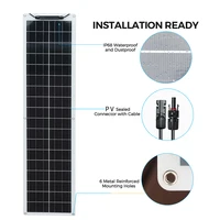 WUZECK Solar Panel kit 12V  -Kit de Panneaux Solaires Flexibles de 50 Watts, Batterie de 100 Watt, 12V, 24V, pour Camping, Voiture, Bateau, Extérieur 5