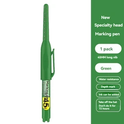 Waterproof Deep Hole Marker Pens with Long Nib Head - Multi - Purpose Ink for Woodworking and Hand Tools (1pcs green pen)