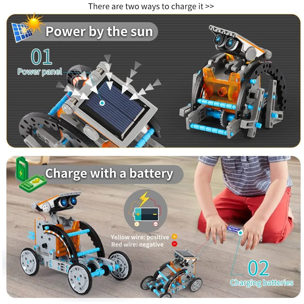 Kit de robot solar Stem 12 en 1, juguetes, regalos para niños de 3 a 8 años, conjunto educativo de experimentos científicos, regalo de cumpleaños_voghion.com