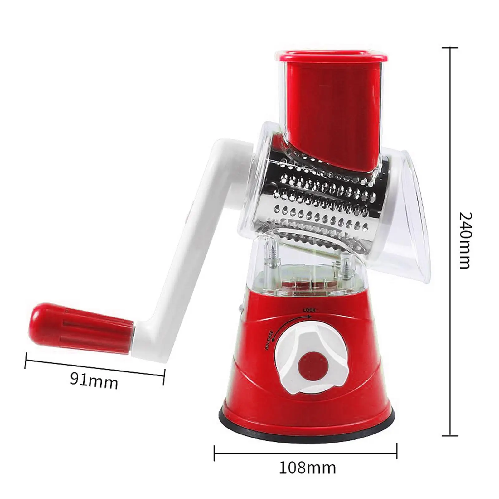 Manual vegetable cutter 3 blades, red