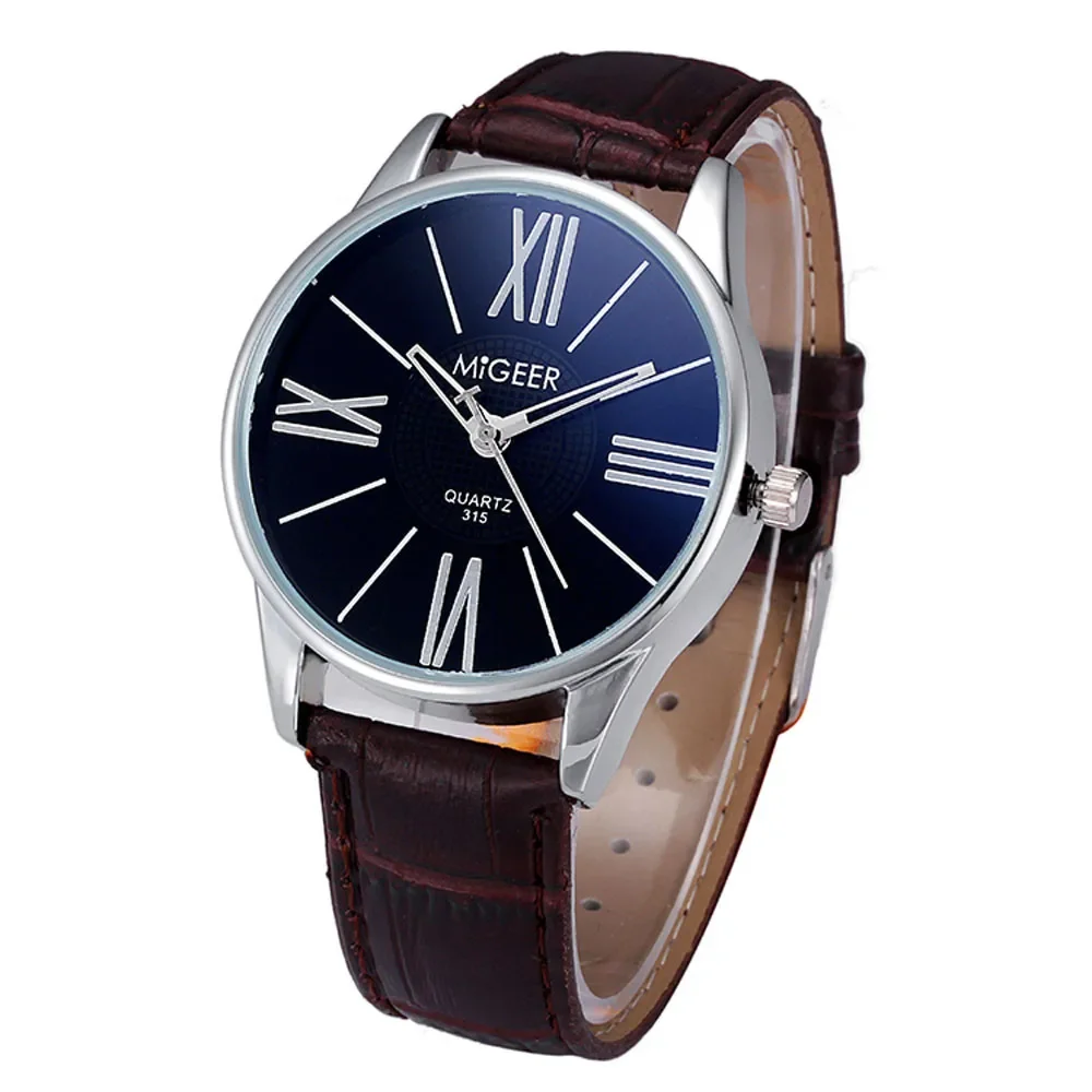 

MIGEER Men's Watches Fashion Simple Watches Men Leather Band Quartz Wristwatches mannen horloge relogio masculino reloj hombre