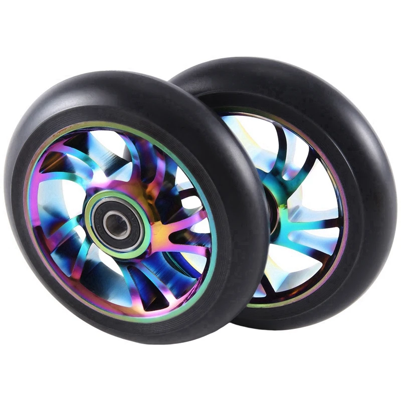 

2Pcs Colorful Aluminium Stunt Scooter Wheels Aluminum Scooter Wheel 110 Mm Scooter Accessories