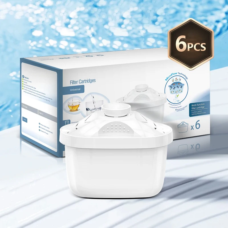 6PCS replacemen water filters, Descaling / Dechlorination, fit for most water filter pitcher, replacemen filter