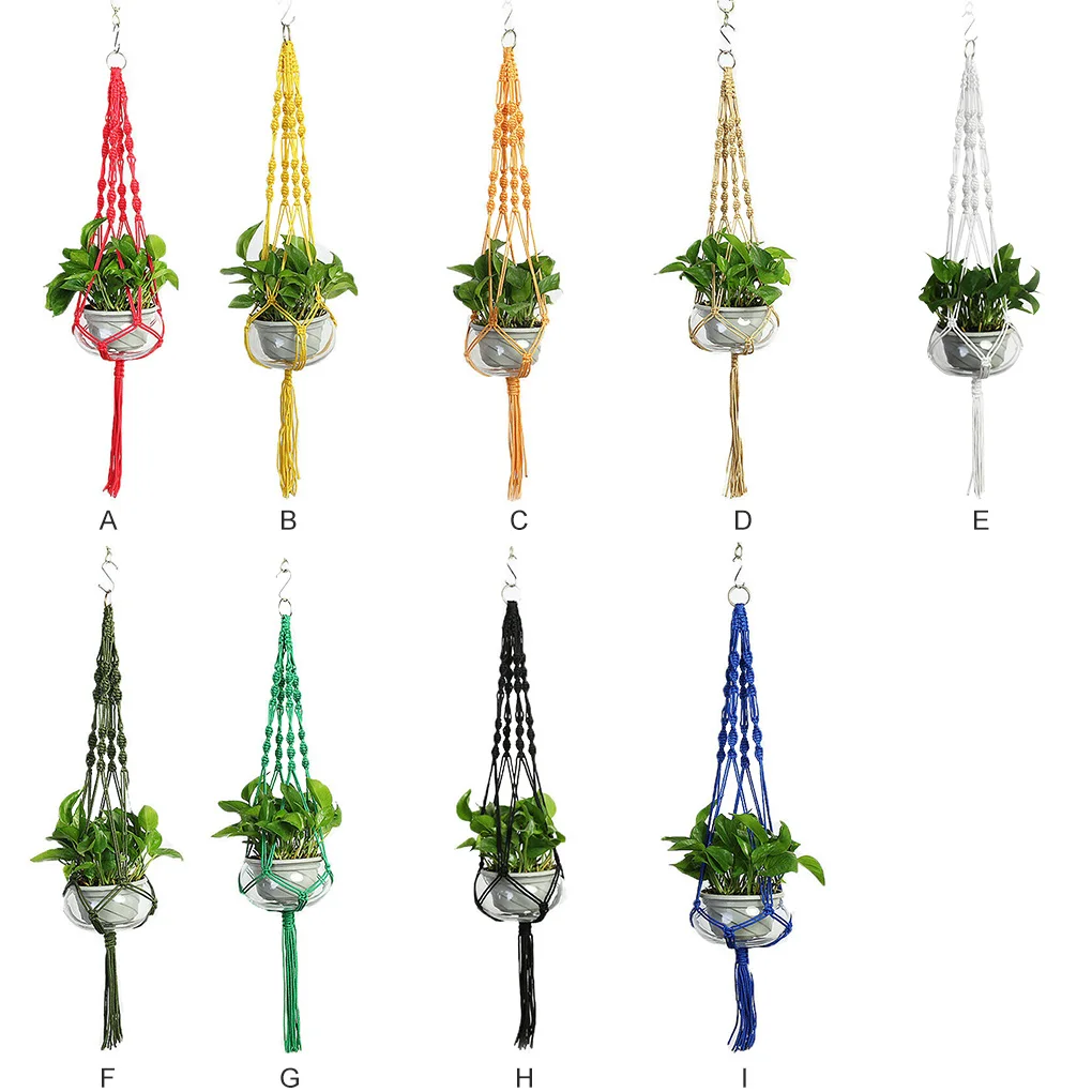 

Plant Hanging Planter Rope Basket Home Hotel Flower Pot Holder Ceiling Mounted Plant Hanger Gold