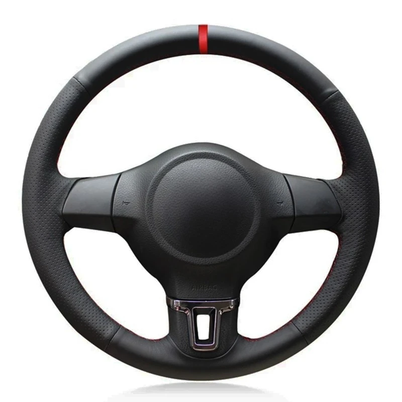 

Прошитая вручную мягкая черная искусственная кожа для Volkswagen Golf 6 Mk6 VW Polo MK5 2010-2013