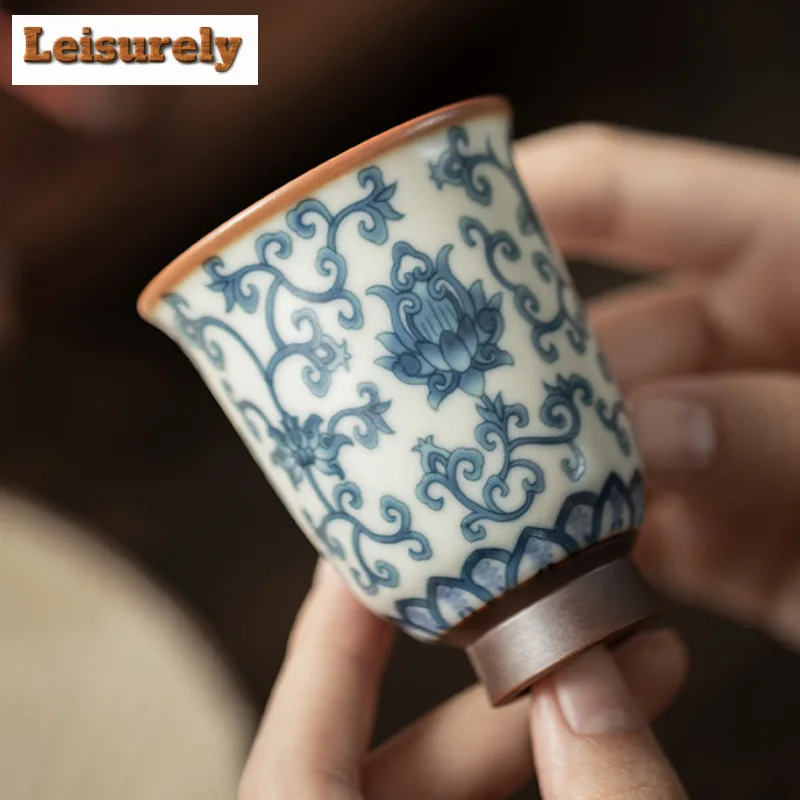 Antique Ru Kiln Teacup Boutique Tea Bowl Water Jug Tea-tasting Smelling Cup Jianzhan Master Cups Household Tea Item Gift Box Set