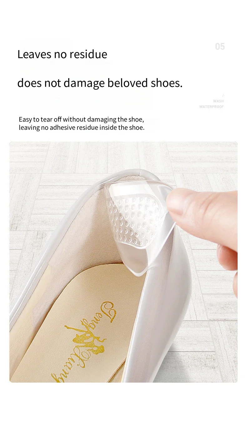 1 Paar / 2 Paar transparente Silikon-Absatzschutzpads für High Heels, Damen-Schuh-Absatzpolster, Fußpflege, rutschfeste Innensohle – Detail 9